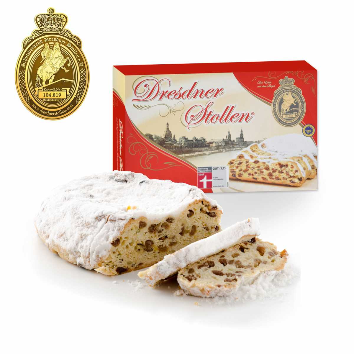 Dresdner Christstollen - 500g - Rotes Motiv Günstig Bestellen