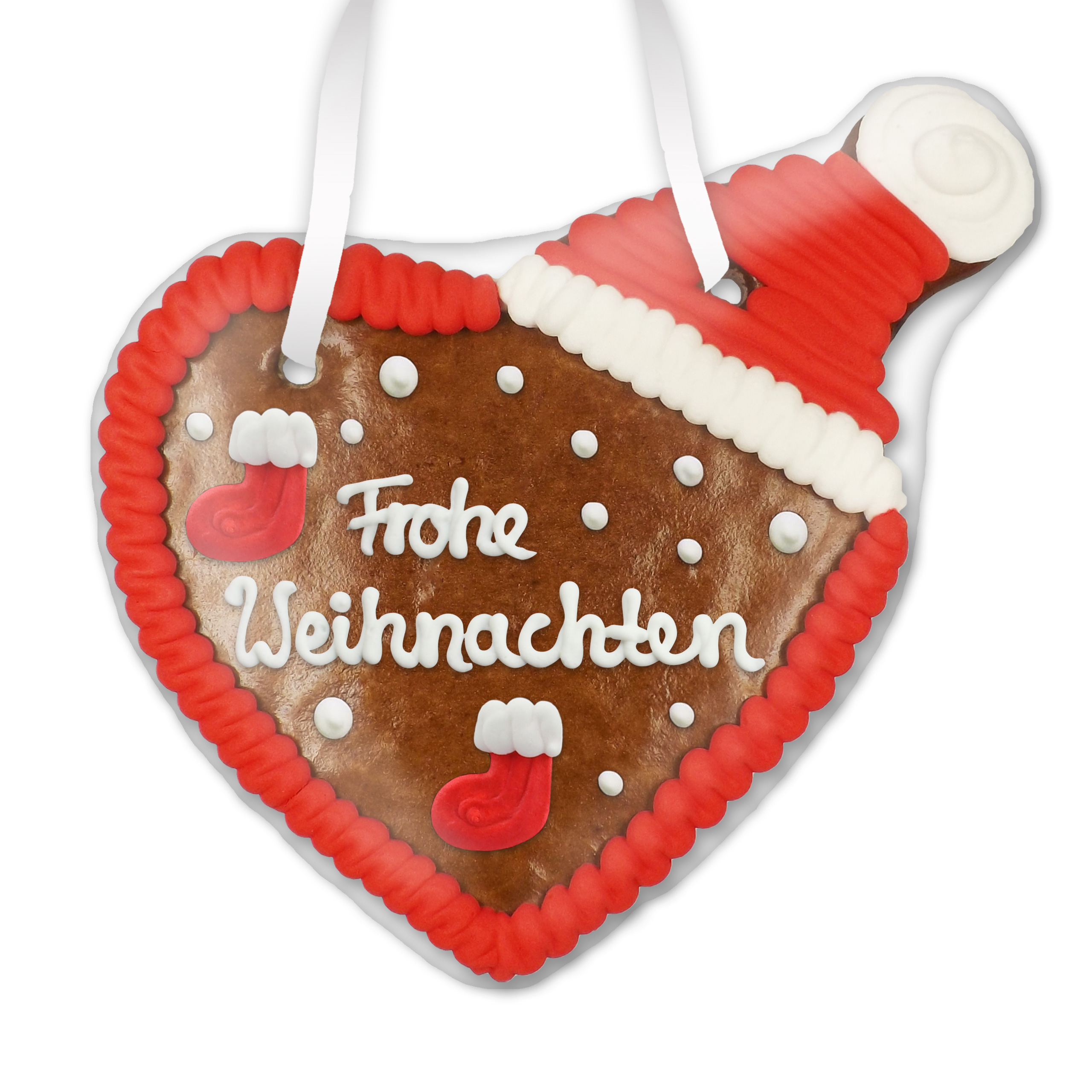 Lebkuchenherz Mit Weihnachtsmutze Frohe Weihnachten 16cm Gunstig Bestellen Lebkuchen Welt